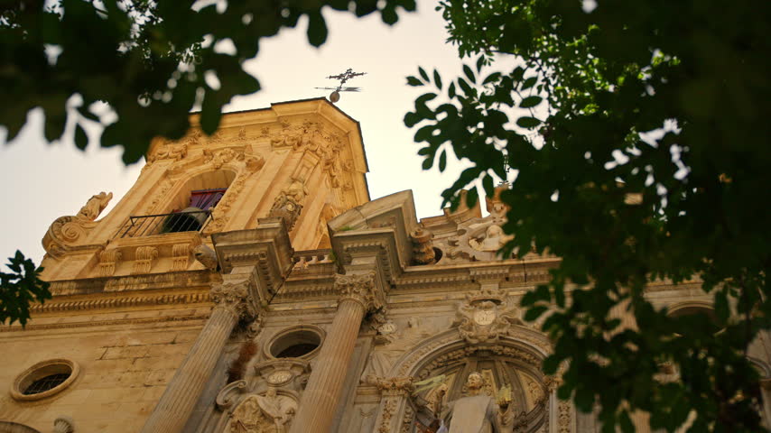 Church steeple of the Basílica de San Juan de Dios, Granada, Andalusia, Spain