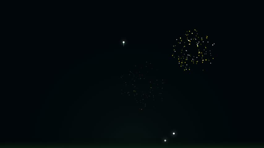 Colorful fireworks exploding in the dark night sky