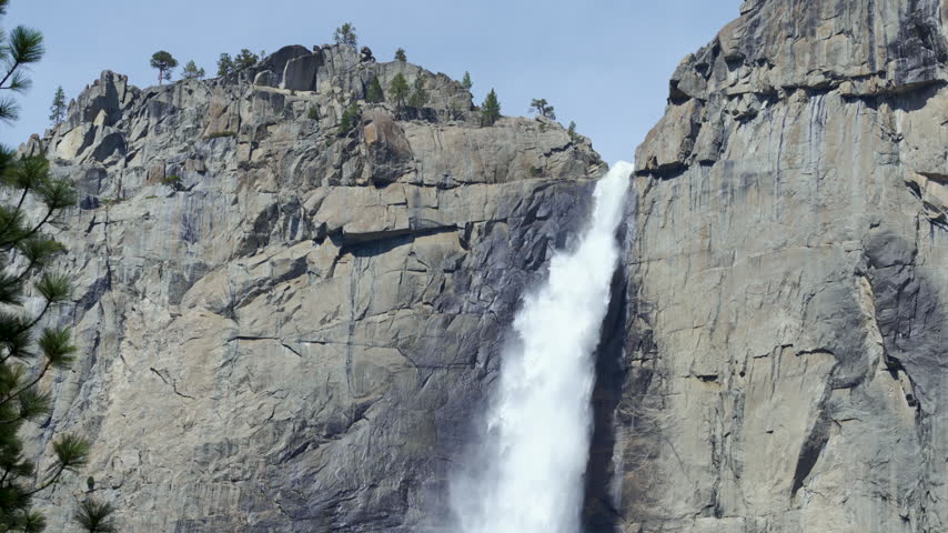 Slow motion shot of Yosemite Falls in Yosemite National Park in California, USA