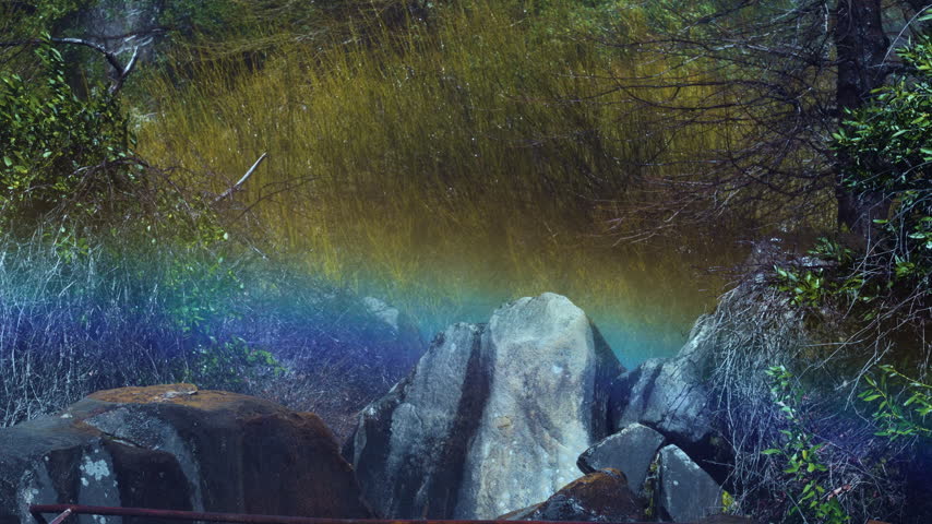 Slow motion shot of Bridal Veil Falls in Yosemite National Park in California, USA