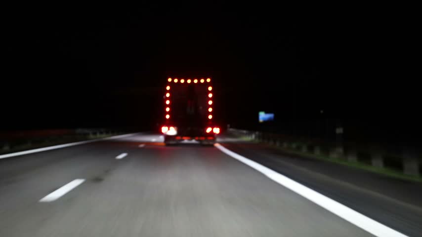 Gothenburg, Sweden Traffic at night driving on the E6 highway. 