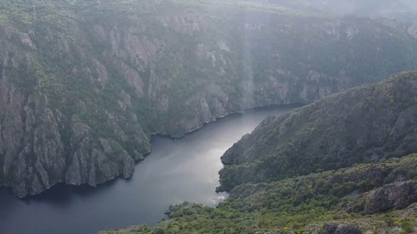 River in gorge in Galicia