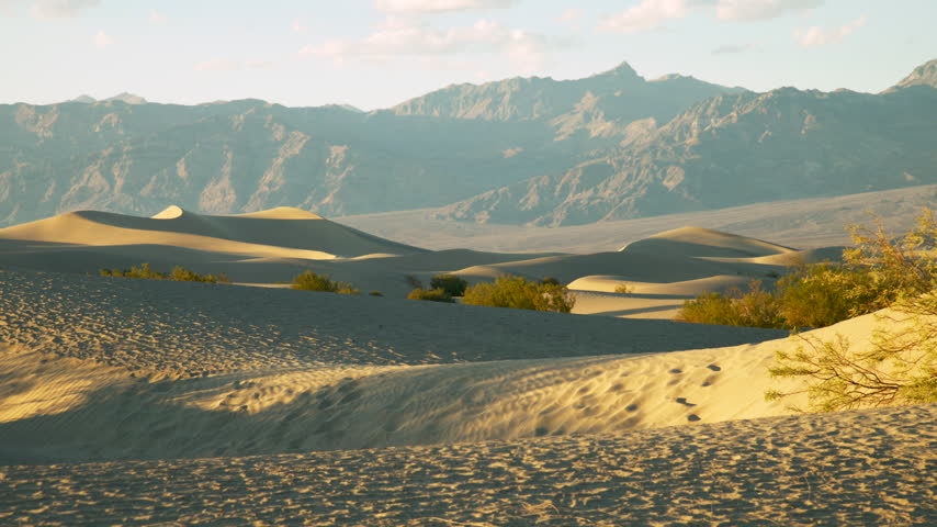 Scenic View of Stovepipe Wells Sand Dunes at sunset, Death Valley