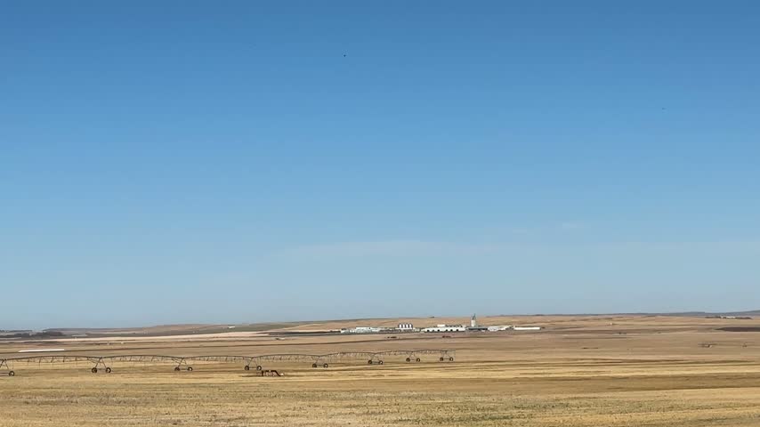 Wide Open Alberta Farmland and Golden Autumn Fields Stretching Across the Peaceful Canadian Prairie Countryside