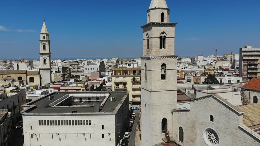 Cityscape footage of Andria city in Italy. City in Apulia region of Southern Italy.