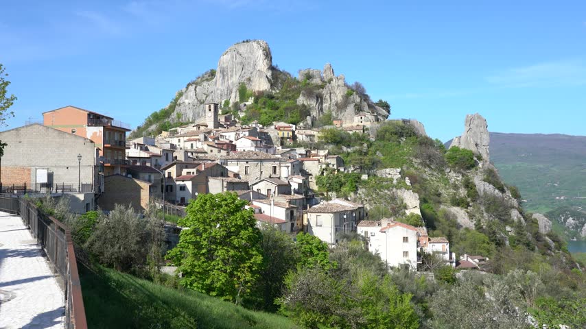 Panoramic view of Pennadomo, beautiful village in Chieti Province, Abruzzo, central Italy.