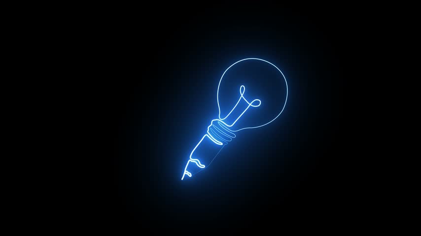 Creative glowing light bulb pencil icon illustration