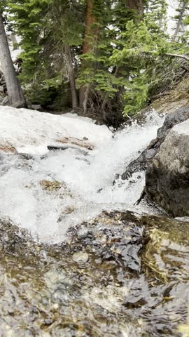 Waterfall in the Rocky Mountains Colorado. 