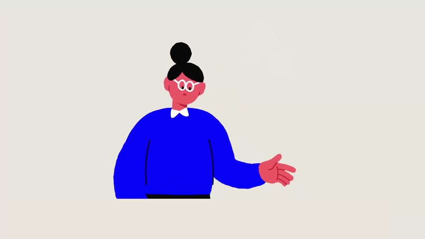 Animated flat vector character tossing yellow dollar coins in financial motion graphic video clip