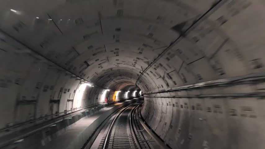 Metro rails, autonomus train in Greece Thesaloniki. 