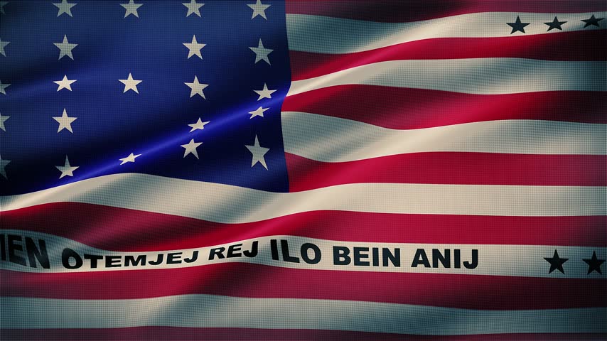 Bikini Atoll Flag Background New 