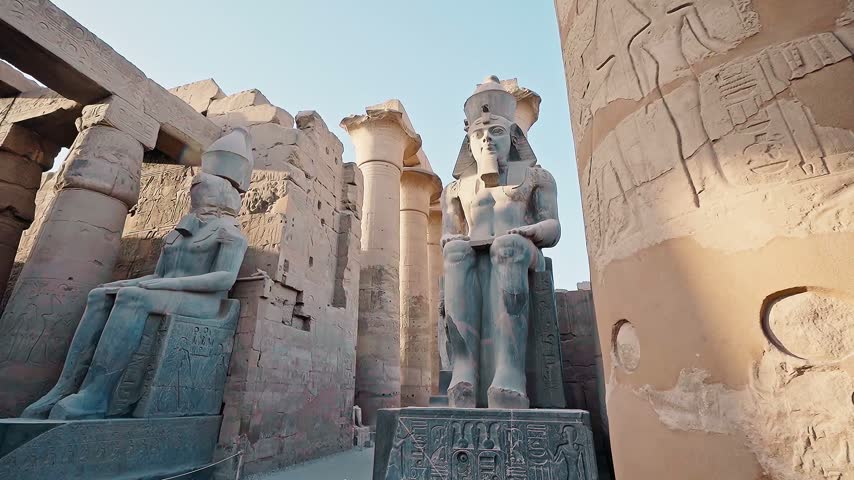Tomb of Ramses V and Ramses VI (KV9) in Valley of the Kings. Detail of Egyptian Hieroglyphs. Luxor, Egypt 