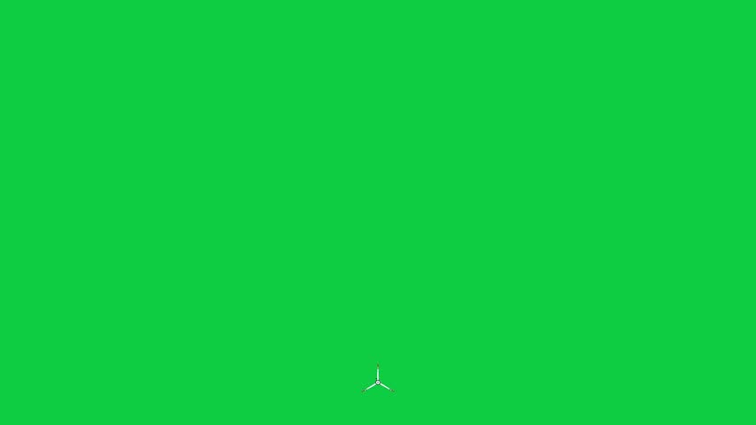 Wind turbine rotating blades animation vector footage on green screen