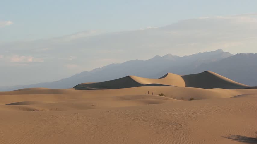 Sunrise light over sand dunes in Death Valley. California, USA.