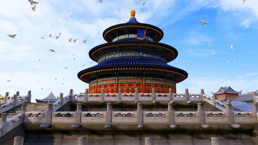 Ancient buildings at the Temple of Heaven in Beijing, China