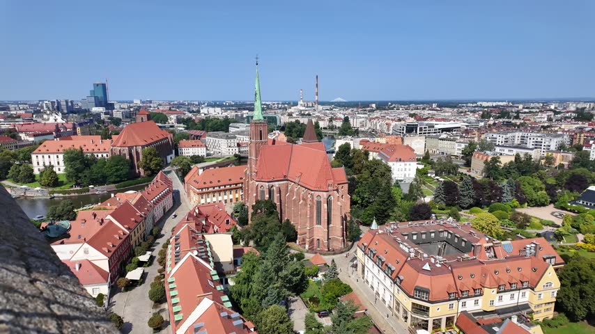Amazing Panorama of city of Wroclaw, Lower Silesian Voivodeship, Poland