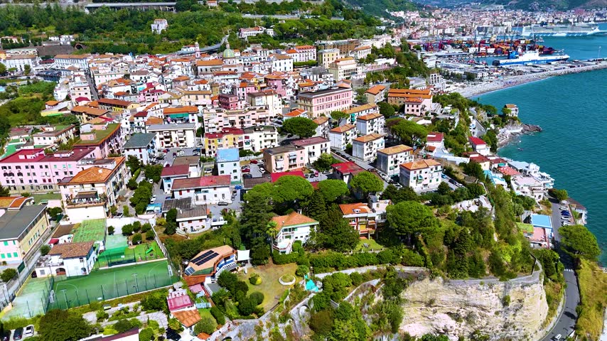View of Vietri sul Mare on the Amalfi Coast in the province of Salerno, Campania, Italy. UNESCO World Heritage Site