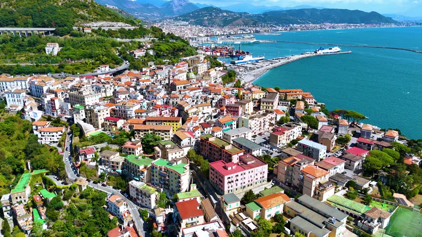 View of Vietri sul Mare on the Amalfi Coast in the province of Salerno, Campania, Italy. UNESCO World Heritage Site