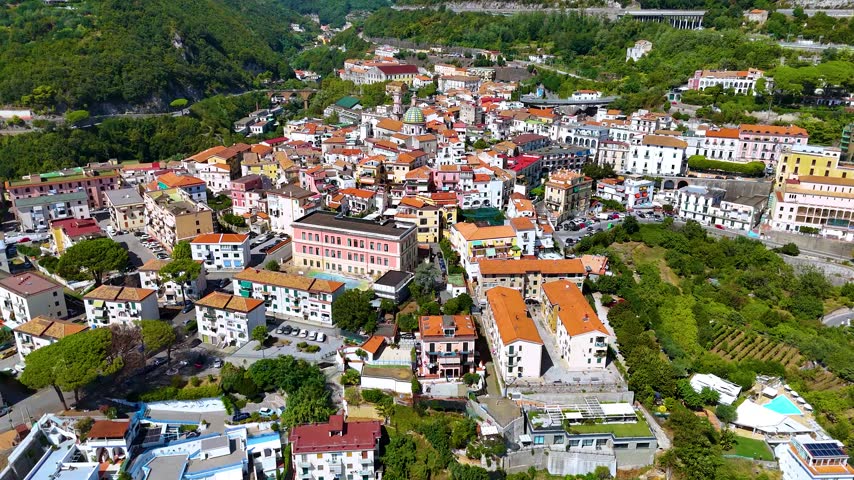 View of Vietri sul Mare on the Amalfi Coast in the province of Salerno, Campania, Italy. UNESCO World Heritage Site