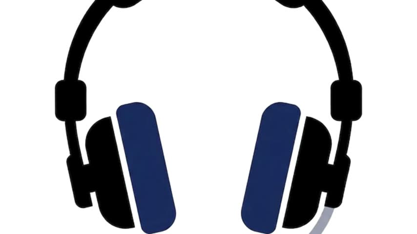 Headphone icon for audio and media communication an graphic of stylized headphones representing technology music voice