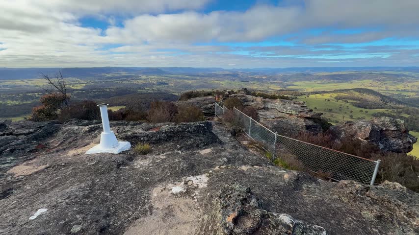 Footage of the scenic and picturesque Hartley Valley as seen from Hassans Wall Lookout near Lithgow in the Central Tablelands in New South Wales, Australia