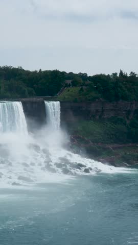 American Falls and Bridal Veil Falls at Niagara Falls Vertical View