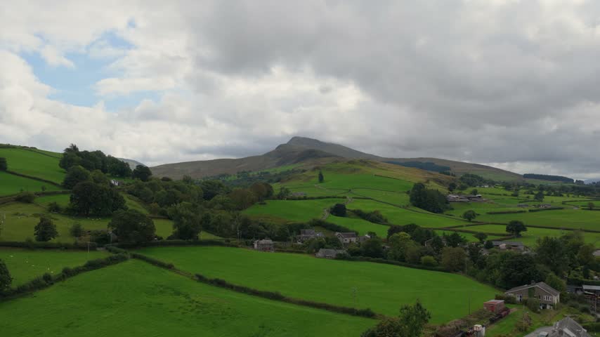 Rising Distance shot Aran Fawddwy Talardd Y Bryn Bala Mountain Peak Wales UK
