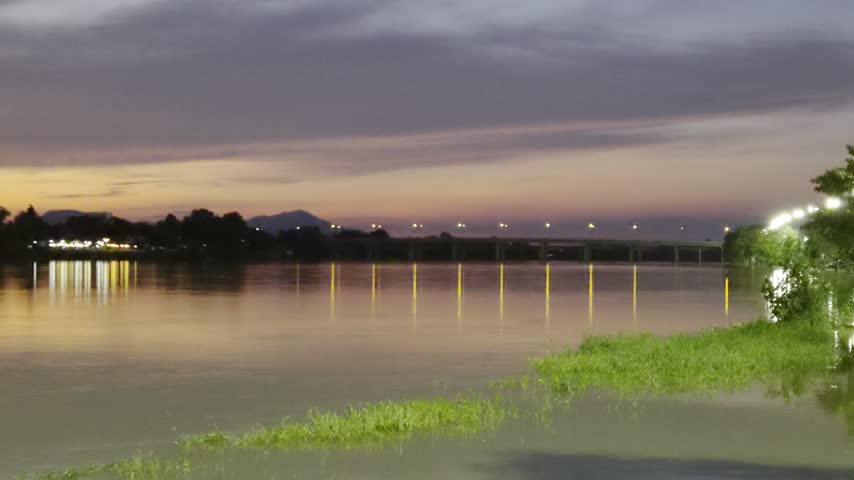 Title: sunset over the river
