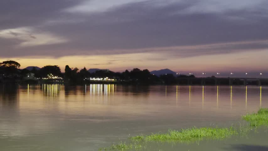 Title: sunset over the river