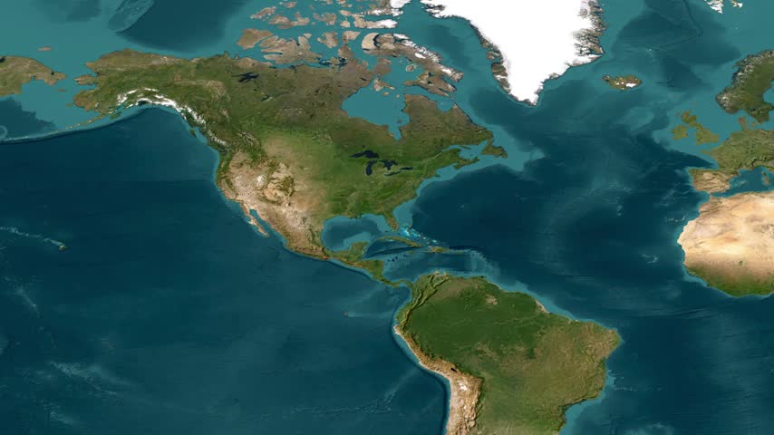 Aerial satellite view of San Francisco Bay Area California with animated location pin marker.