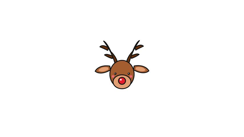 Christmas Reindeer Head with Animated Red Nose Icon