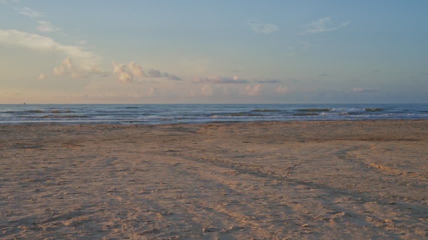 Golden Hour at the Gulf of Mexico in Galveston, Texas