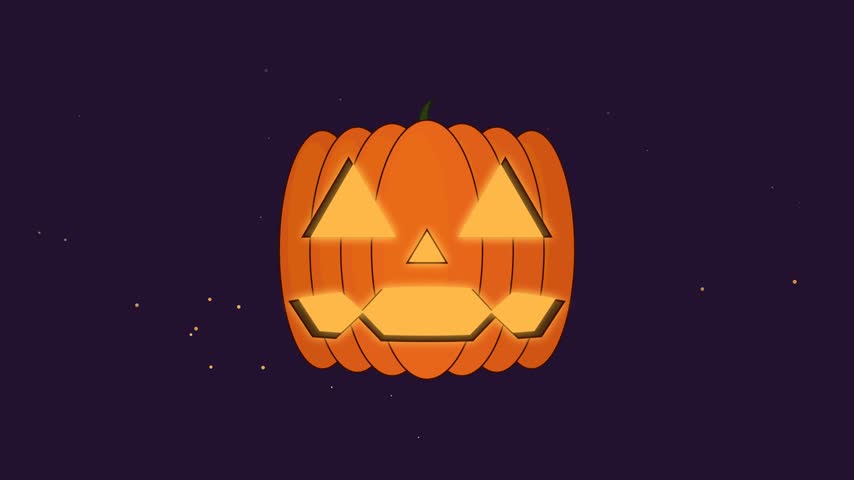 Jack-o-lantern face morphing through expressions for Halloween (Alternate Version).