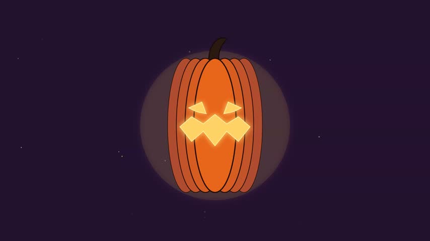 Jack-o-lantern face morphing through expressions for Halloween.