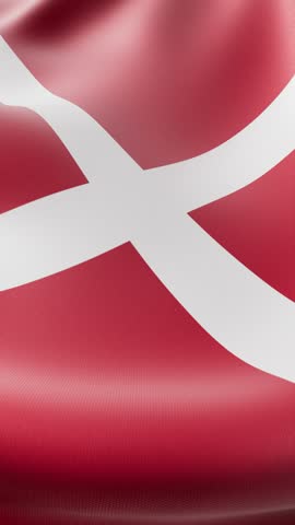 Close-up of the waving flag of Denmark