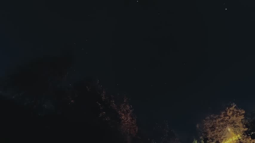 Time-lapse of moving stars with the visible trails of the Perseides meteor shower. 