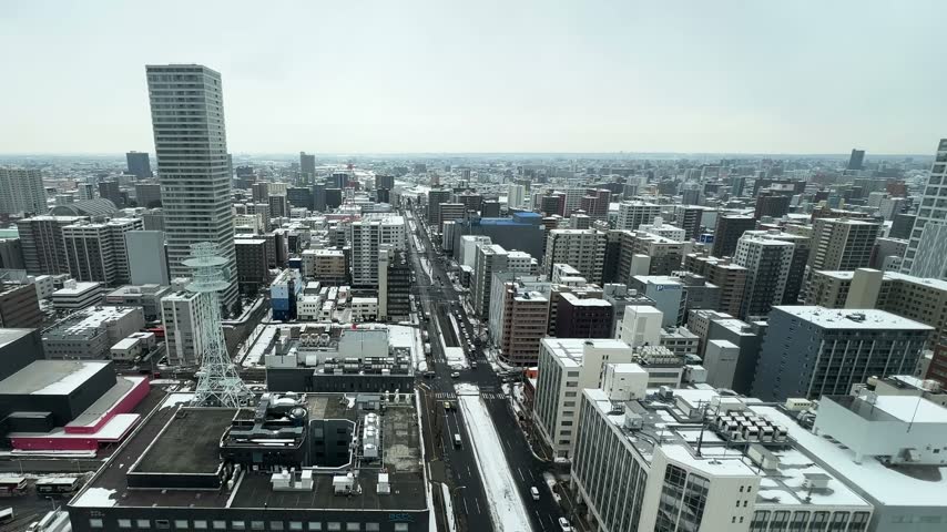 Sapporo City Buildings View Observation Deck Winter Hokkaido Japan