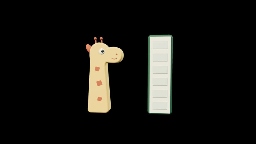 Cute cartoon giraffe head and progress bar on black background