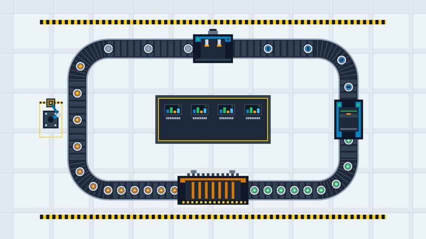 Automated Manufacturing Assembly Line Operation