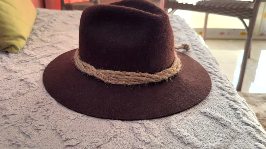 Traditional Austrian Tyrolean Felt Hat on Table