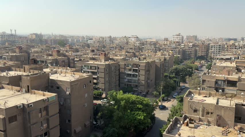 Dense Cairo City Skyline and Residential Buildings Egypt