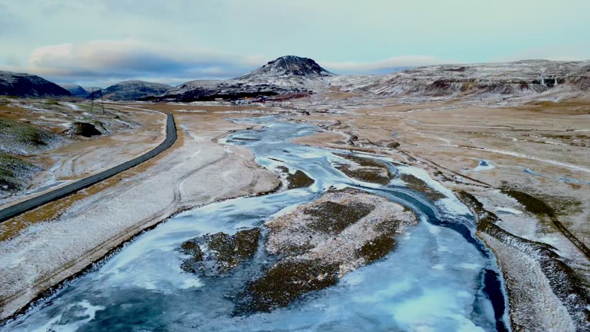 Iceland  Nature - Winter Landscape Mountains