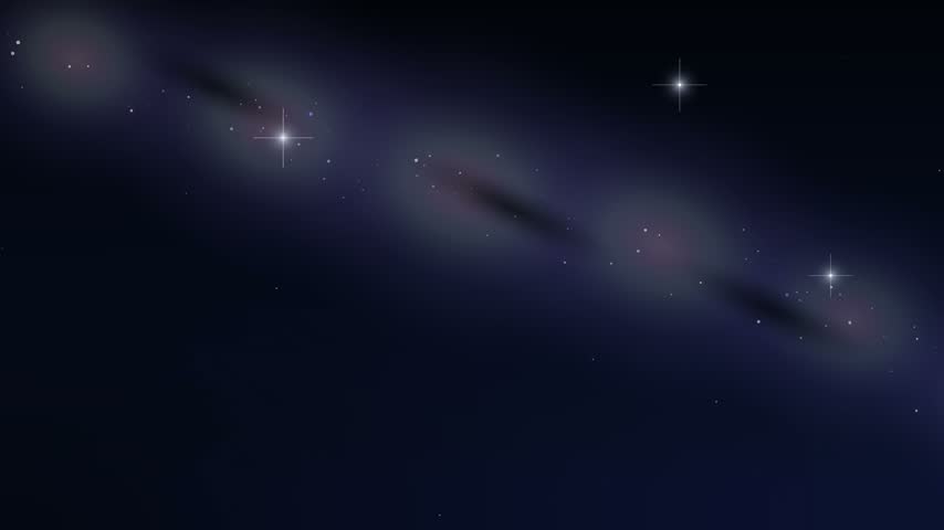 Milky Way galaxy band of dense stars and dust diagonally across a dark night sky with twinkling stars, astrophotography look, seamless loop with copy space