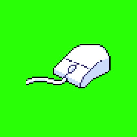 Pixel art Computer Mouse Green Screen Video Animation Illustration vector for game design