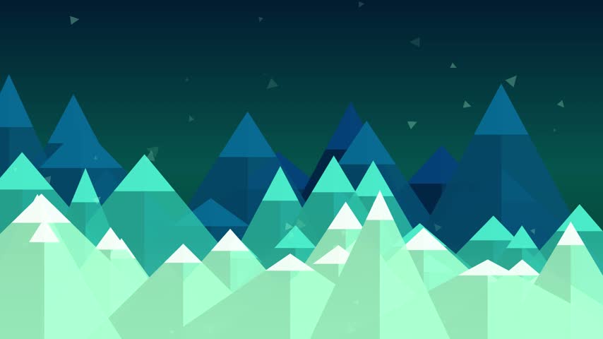 Geometric Mountain Peaks Rising in an Abstract Landscape Growth Animation