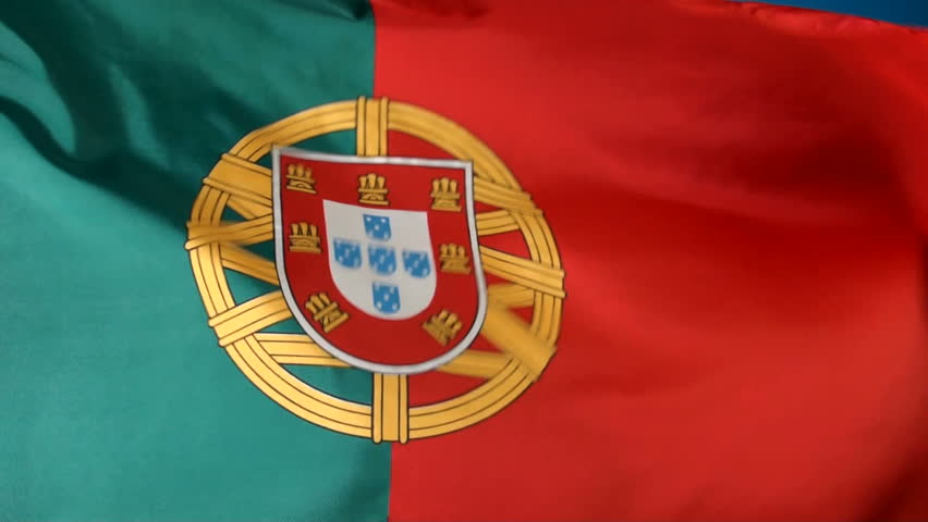 Flag of Portugal waving in the breeze