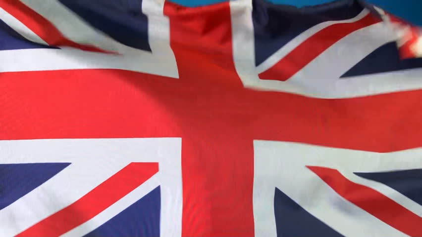 Close up of British flag flying in the breeze, shot in HD video, NOT computer