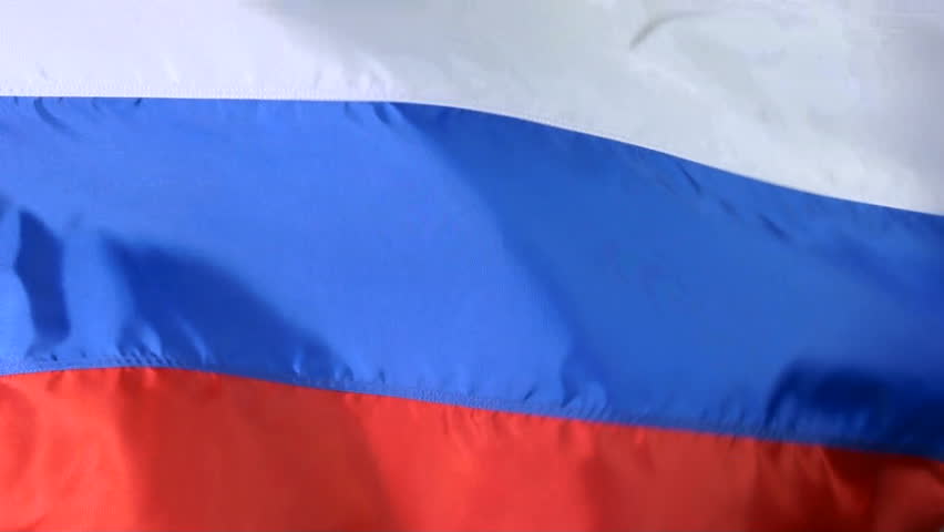 Close up HD video of Russian flag waving in the breeze, NOT computer generated