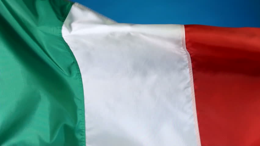 Close up HD video of Italian flag waving in the breeze, NOT computer generated
