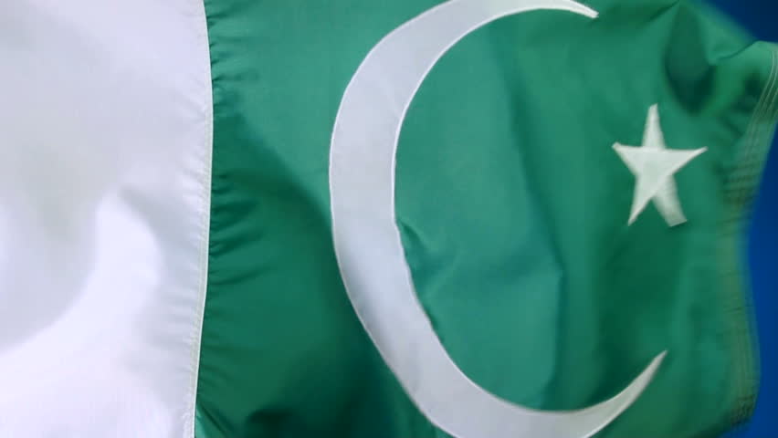 Close up HD video of Pakistani flag waving in the breeze, NOT computer generated